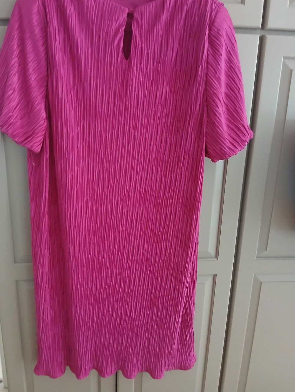 Plus Size Pink Tunic Scruntched Women's Top Padded Shoulders Size:2XL - Picture 2 of 9